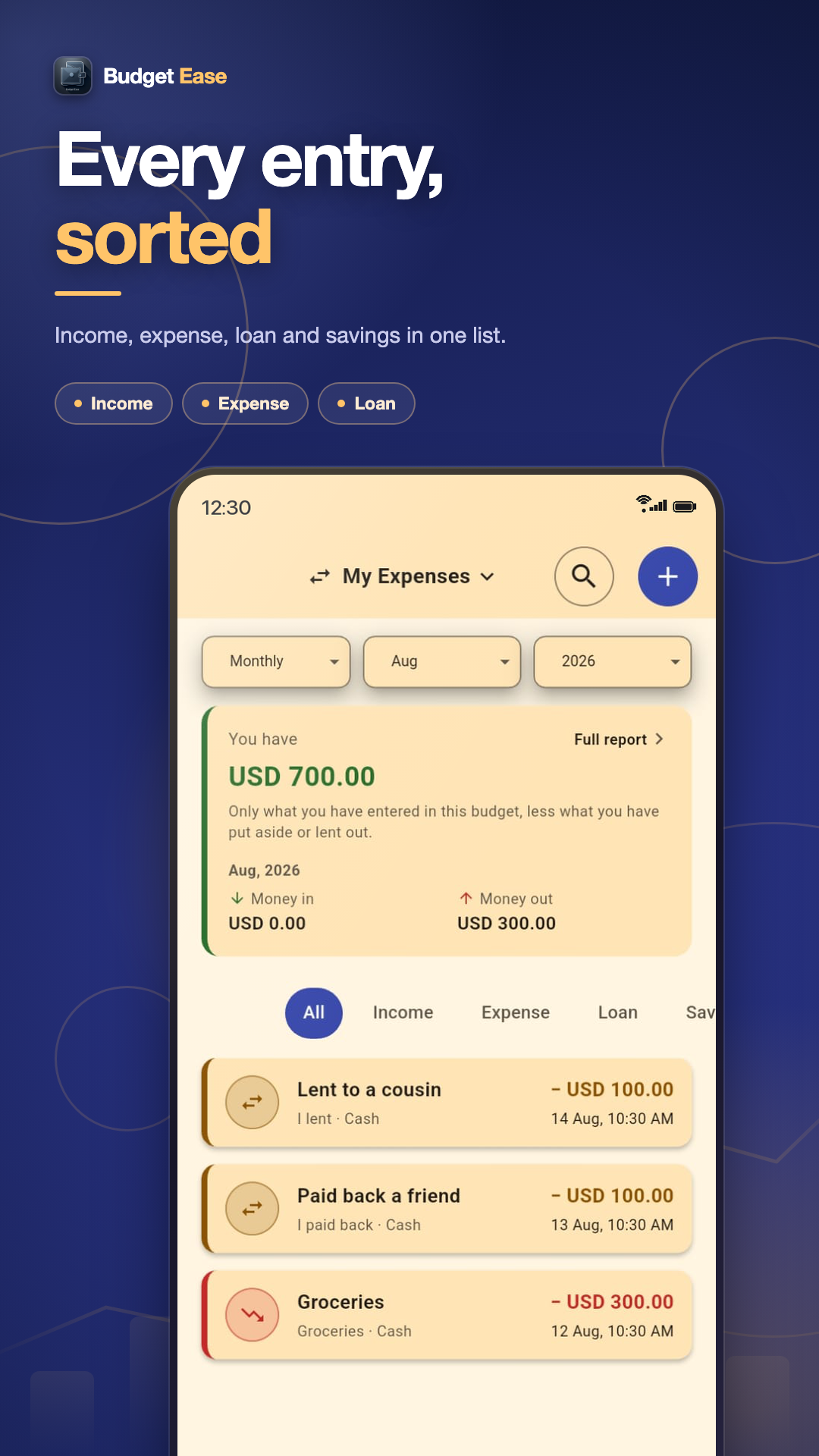 Expense list
