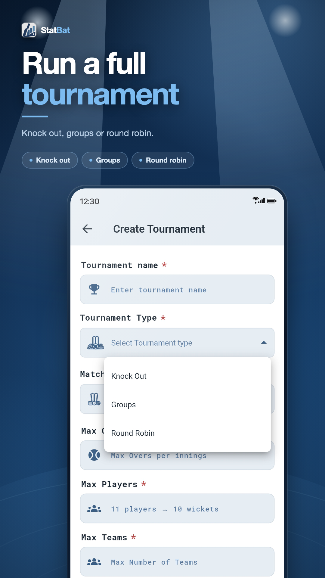 Creating a tournament