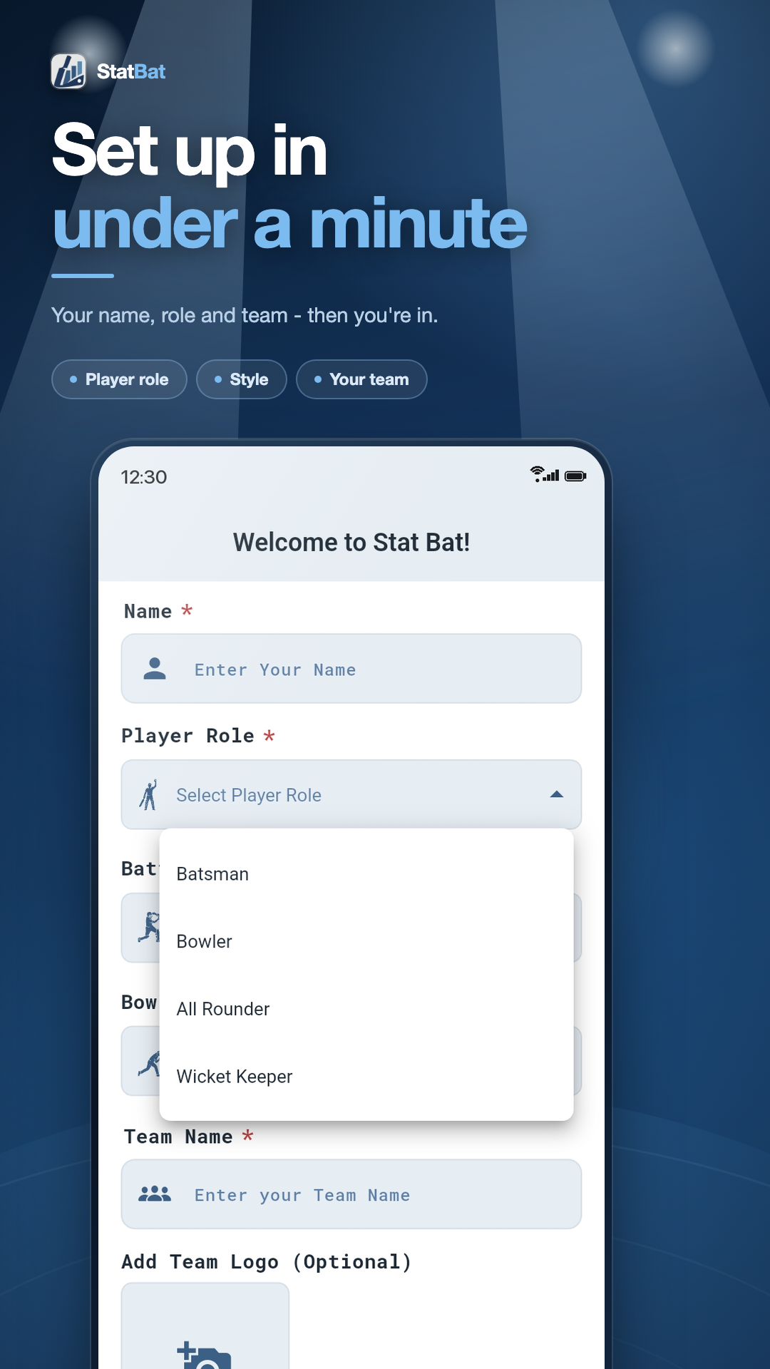 Welcome screen